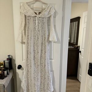 House of CB Cream Lace Long Sleeve Dress